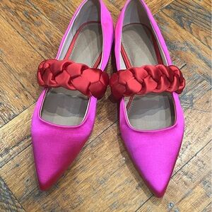 Pink and Red Women's Flats